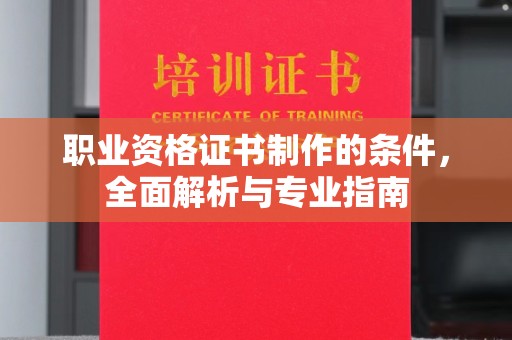 沙依巴克职业资格证书制作的条件，全面解析与专业指南